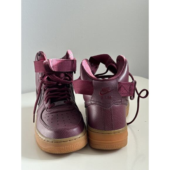 Women's Nike Air Force 1 High SE Maroon Gum Athletic 860544 600 Size 6 - Picture 6 of 11